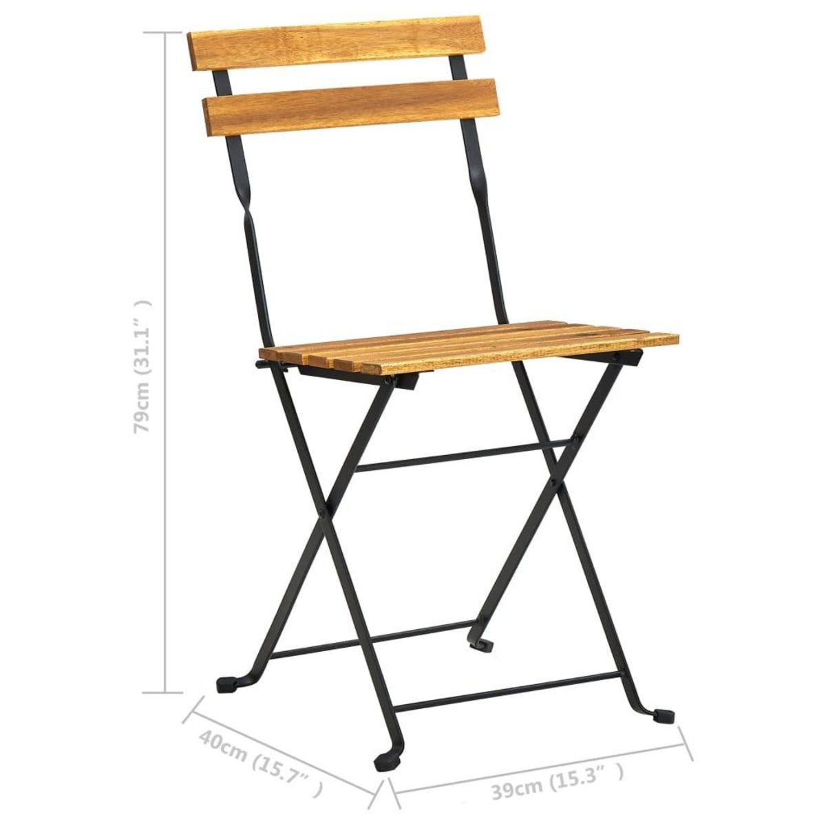 VIDAXL Ensemble a manger d'exterieur pliable 7pcs Bois d'acacia solide