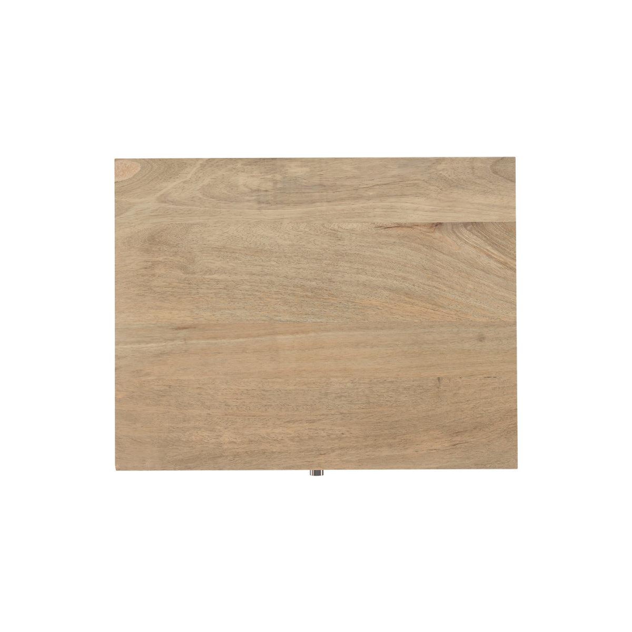Voir la diapositive 3 : MAISON PAVANE Table de chevet en bois de manguier gravé 2 tiroirs-tiny