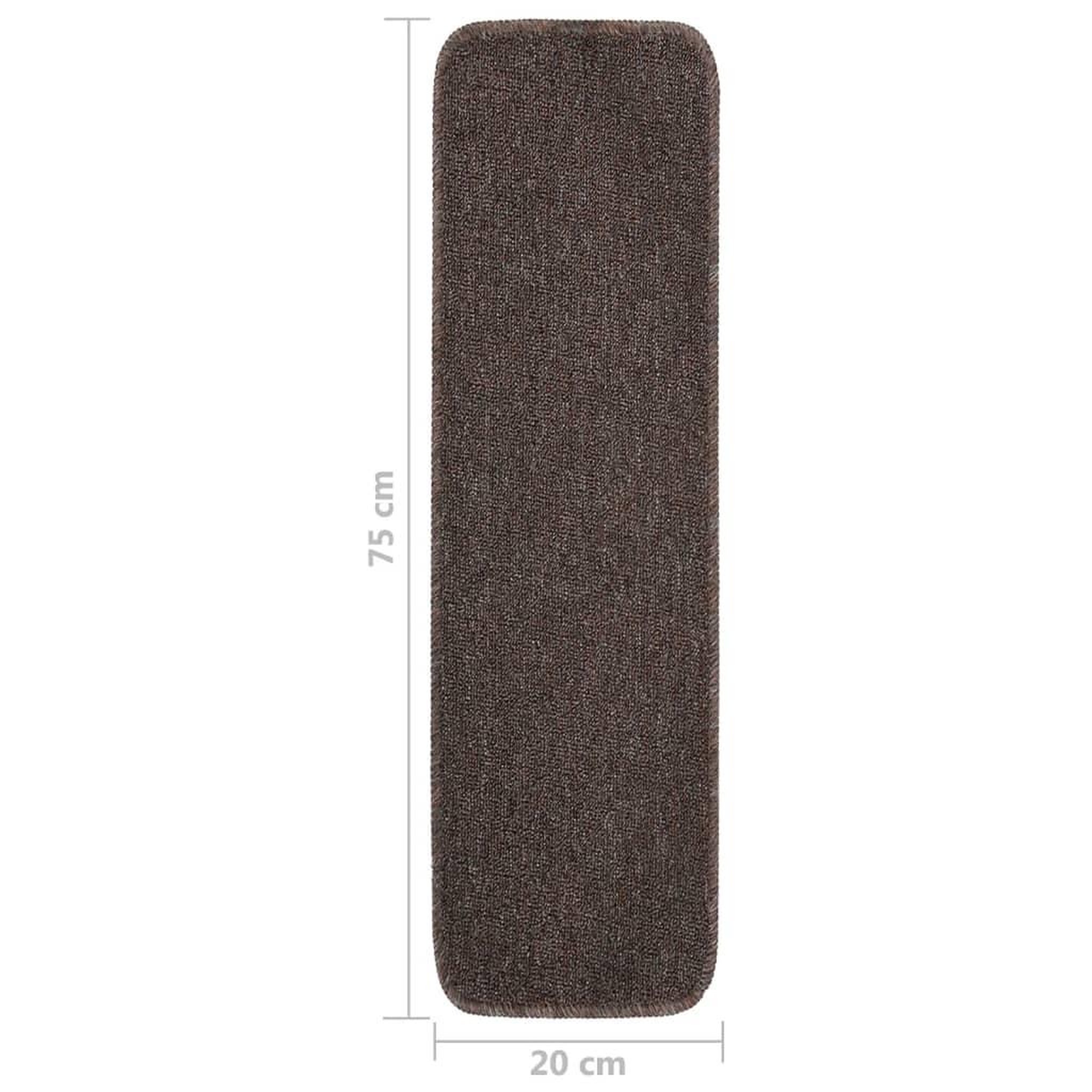 Voir la diapositive 6 : VIDAXL Tapis escalier antiderapants 15pcs 75x20cm Marron Rectangulaire