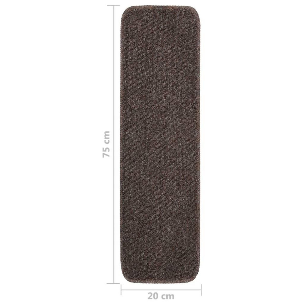 VIDAXL Tapis escalier antiderapants 15pcs 75x20cm Marron Rectangulaire