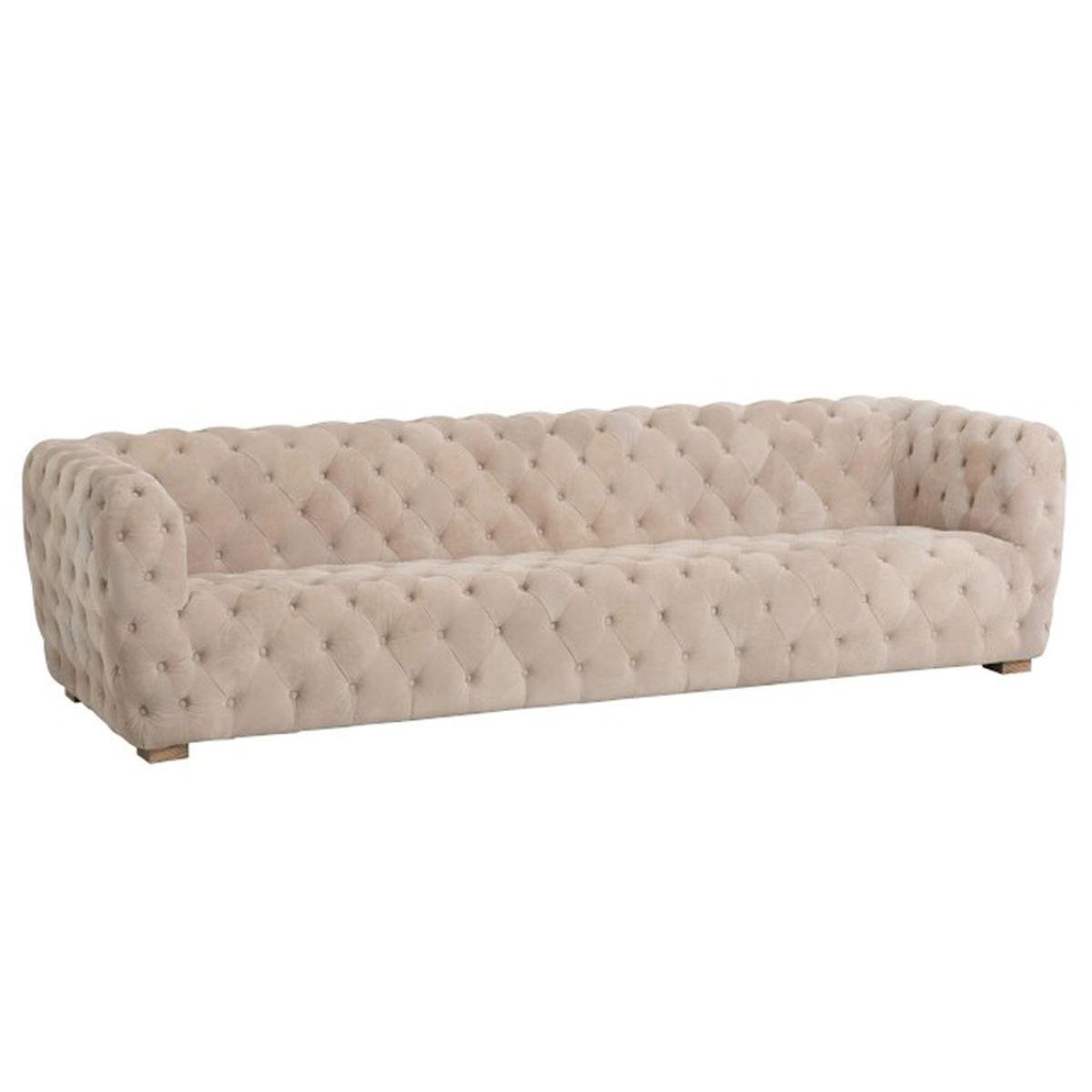 J-LINE Canapé 3 places capitonné  royal  239cm beige
