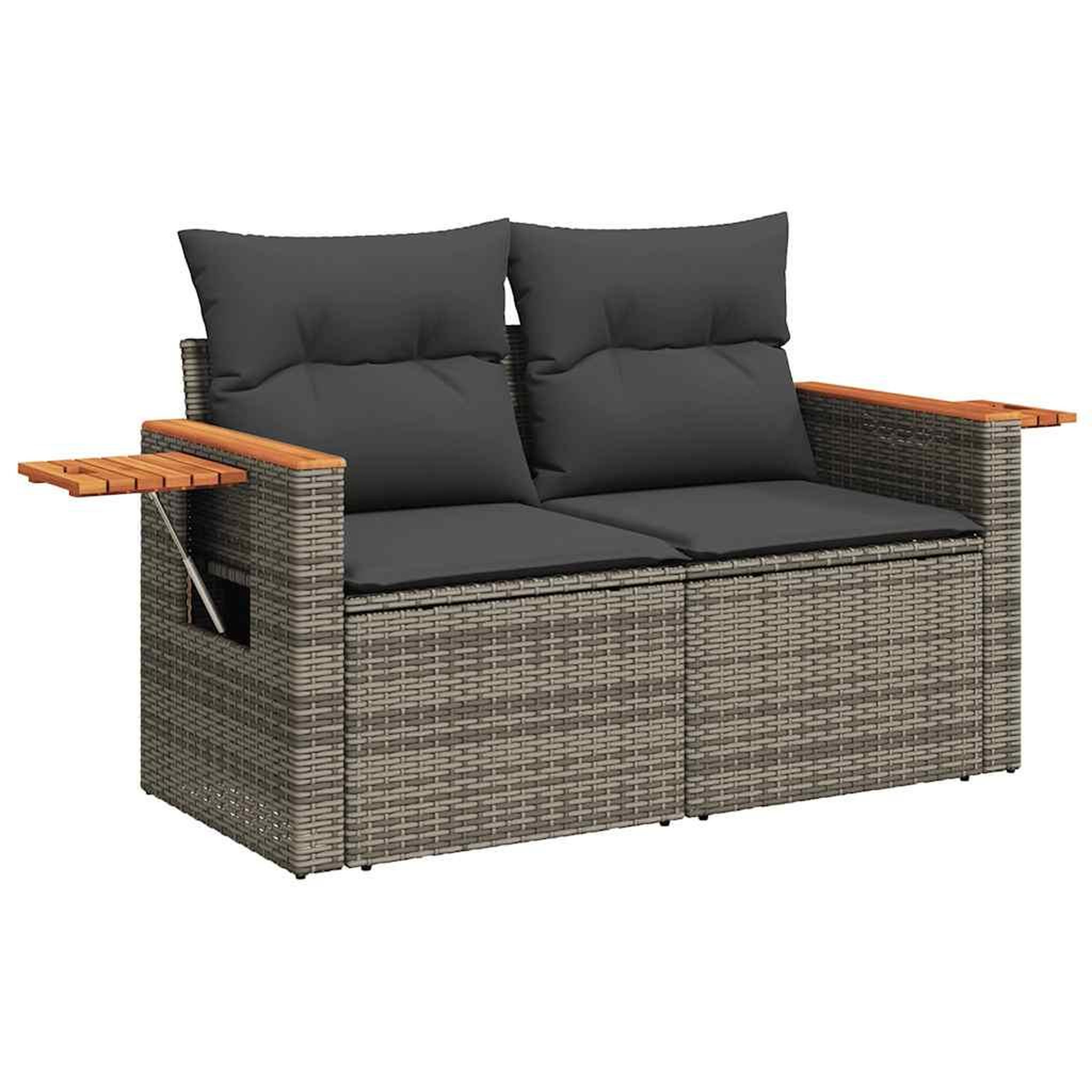 Voir la diapositive 5 : VIDAXL Salon de jardin avec coussins 8 pcs gris resine tressee acacia