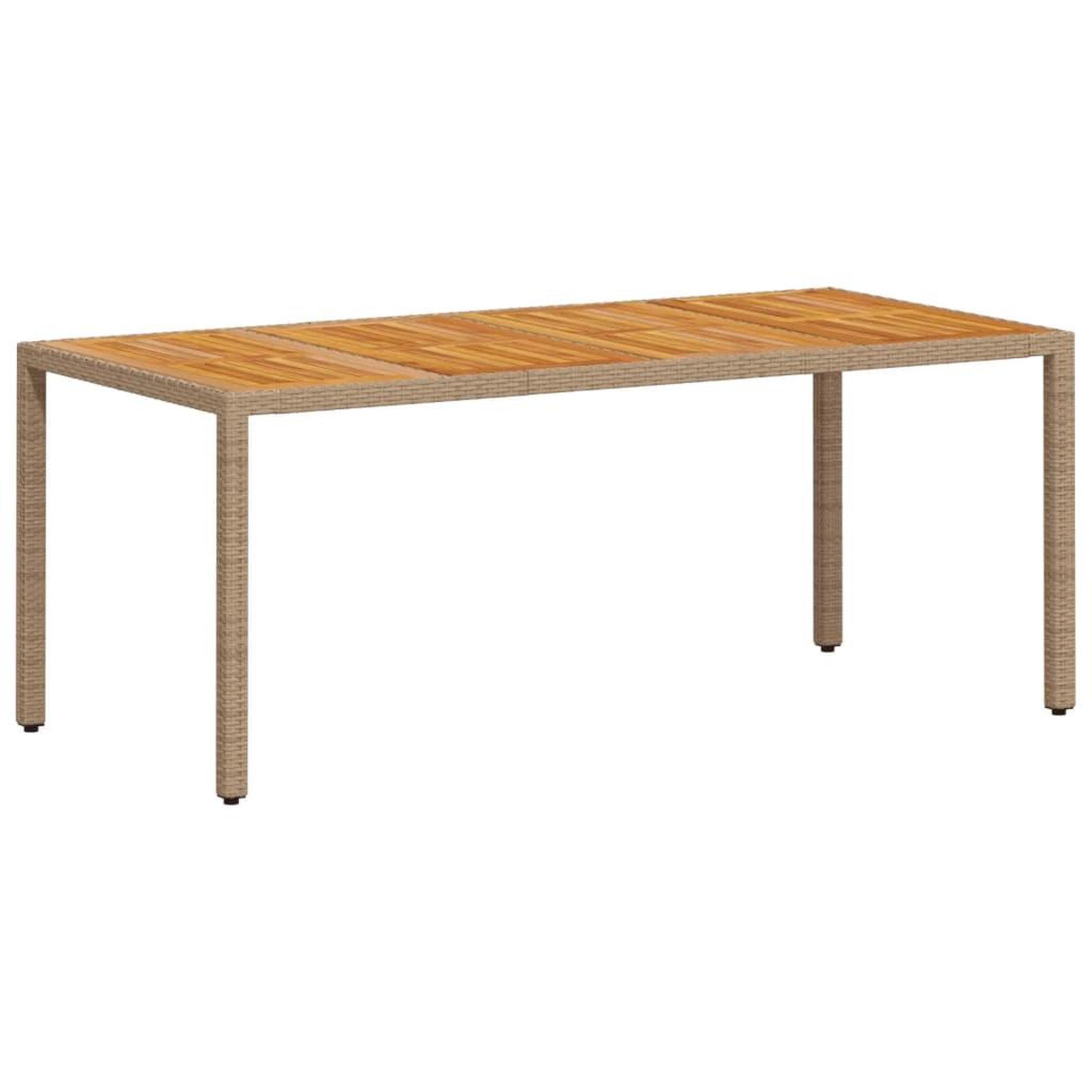 Voir la diapositive 4 : VIDAXL Ensemble a manger de jardin et coussins 7pcs beige rotin acacia