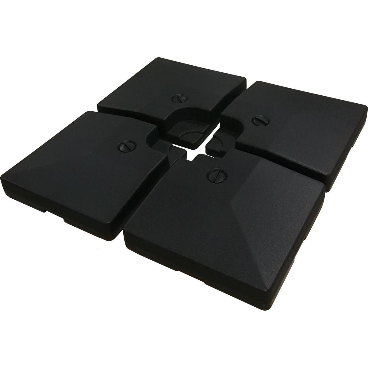 Habitat et Jardin 4 Dalles à lester pour gros parasol déporté - 4 x 3 - 104 KG - Noir