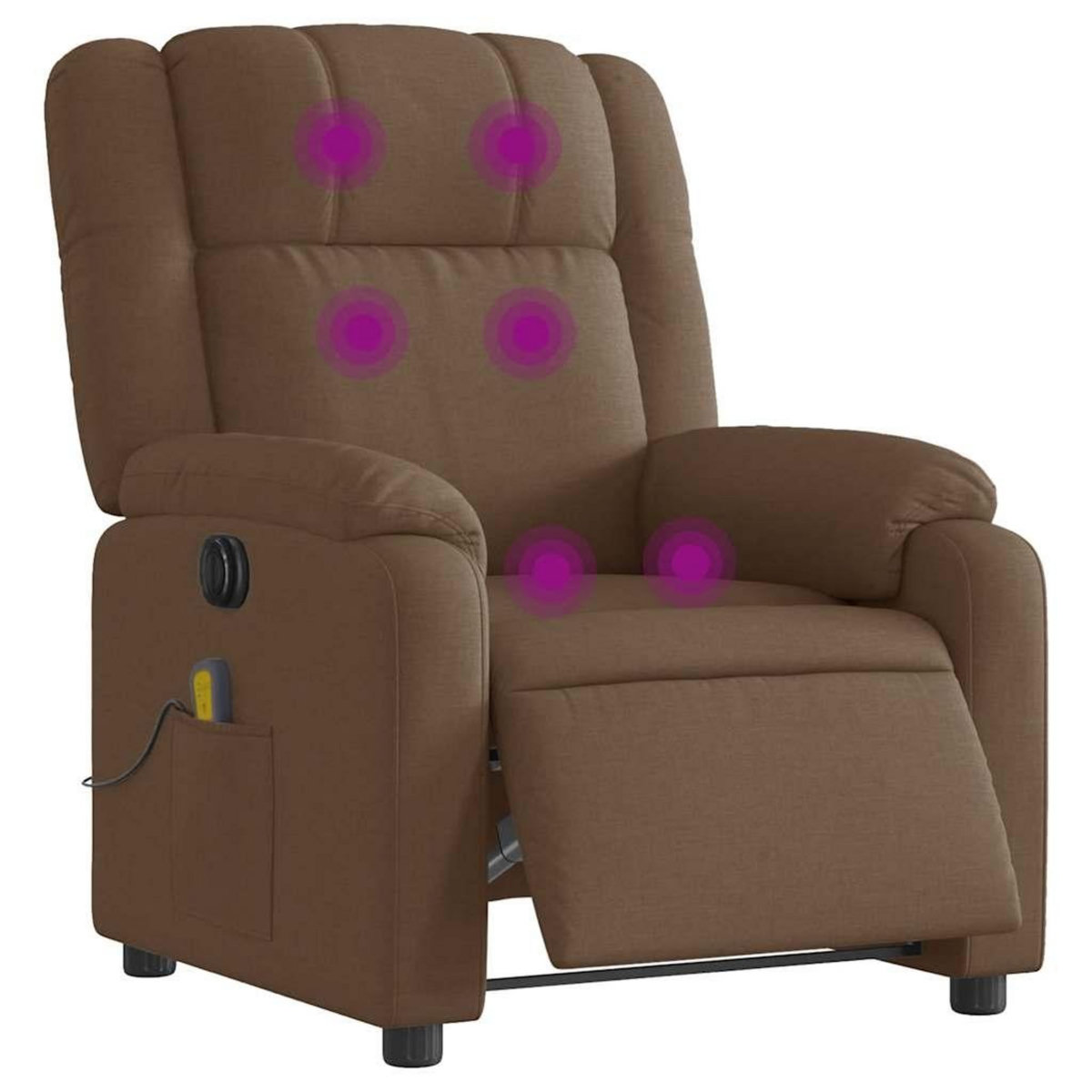 VIDAXL Fauteuil inclinable de massage electrique marron tissu
