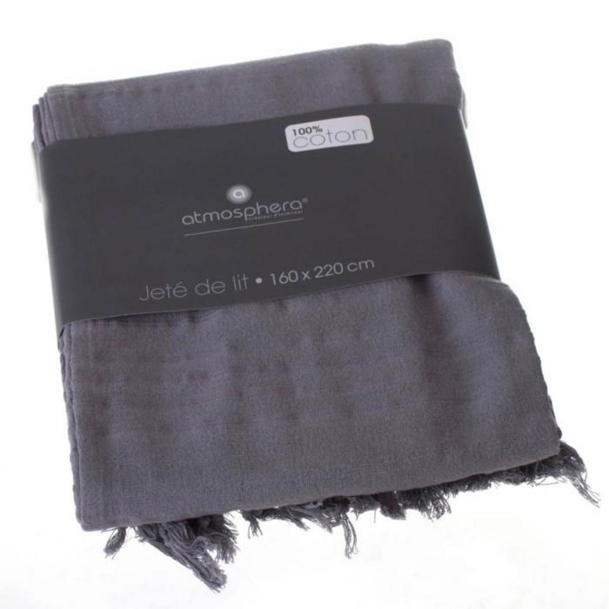 ATMOSPHERA Jeté de Lit  Algodon  160x220cm Gris