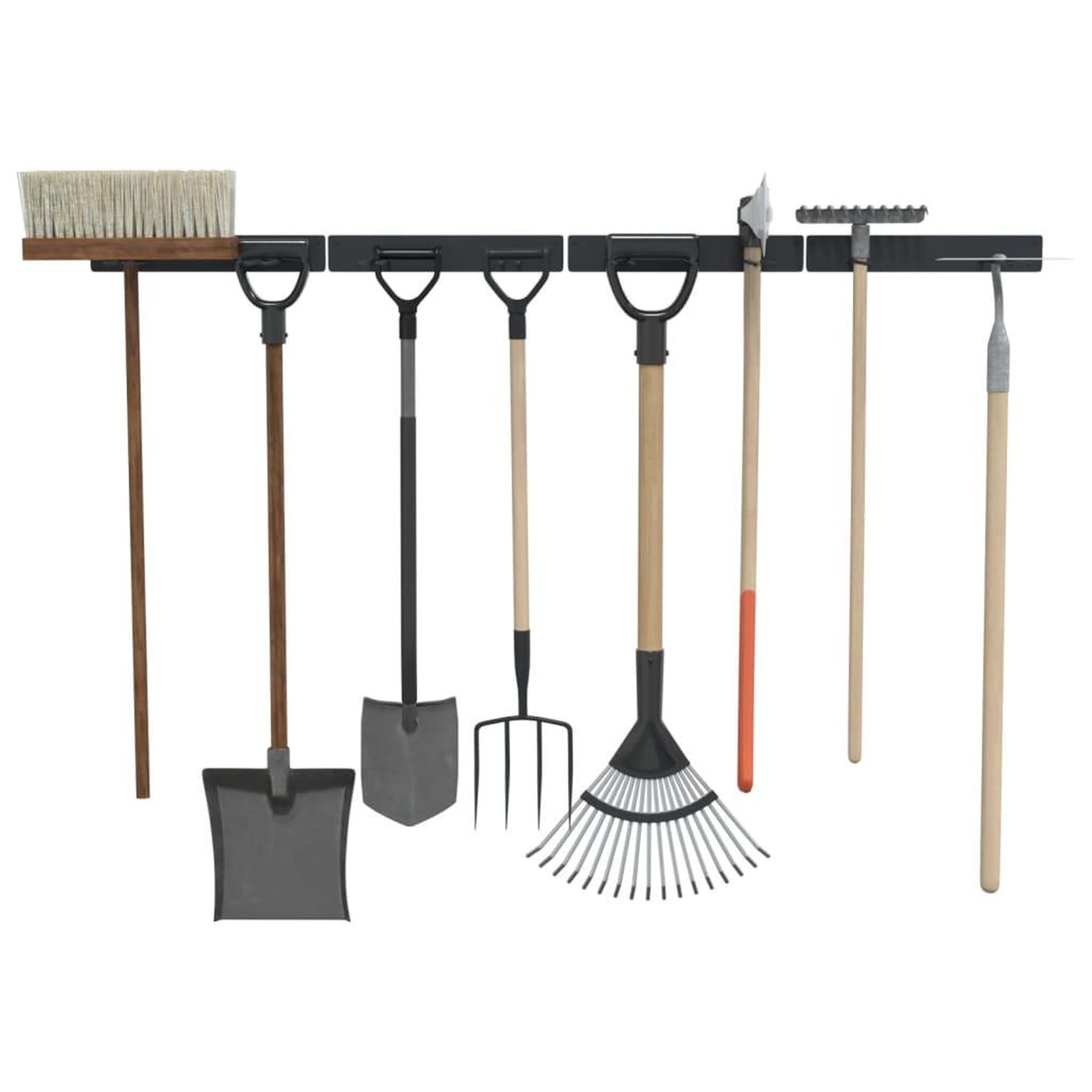 Voir la diapositive 4 : VIDAXL Supports muraux pour outils de jardin 4 pcs noir acier