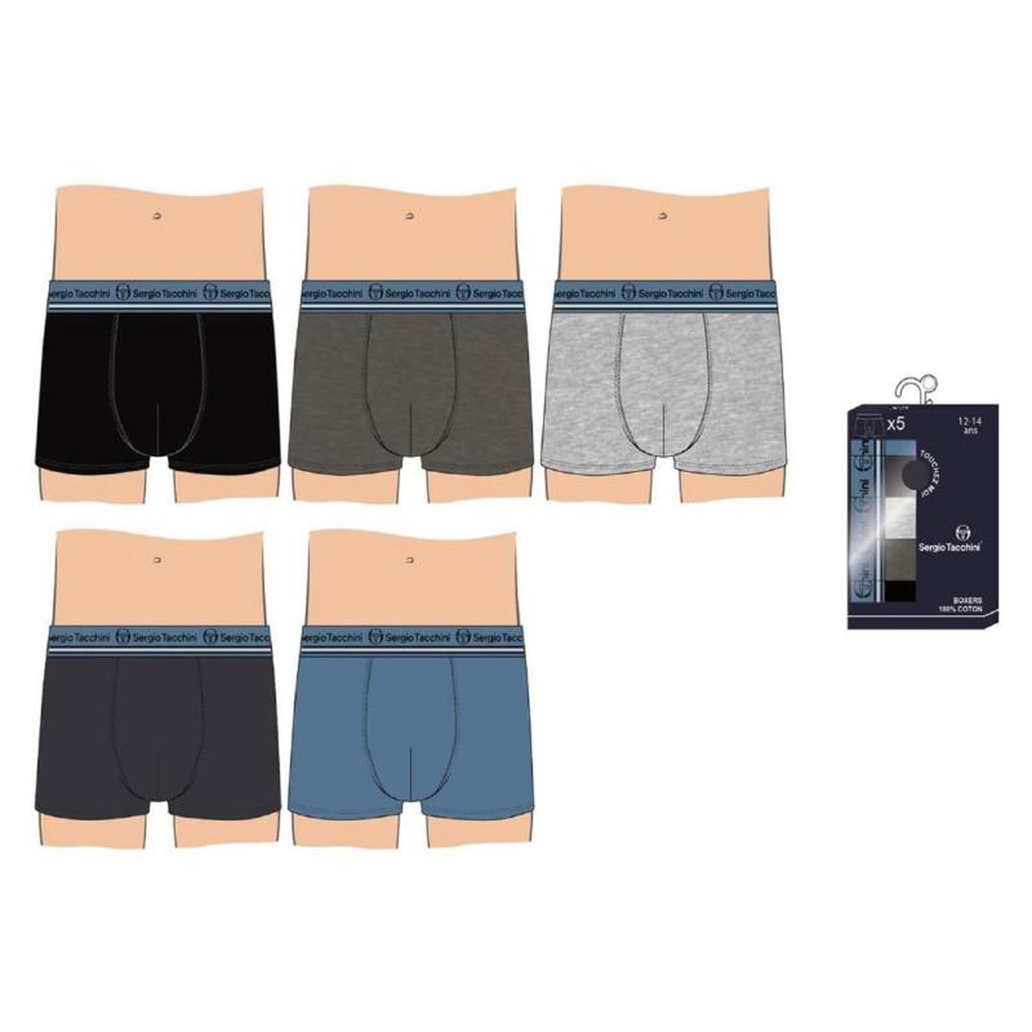 Voir la diapositive 5 : SERGIO TACCHINI Boxer Enfant SERGIO TACCHINI Lot de 10