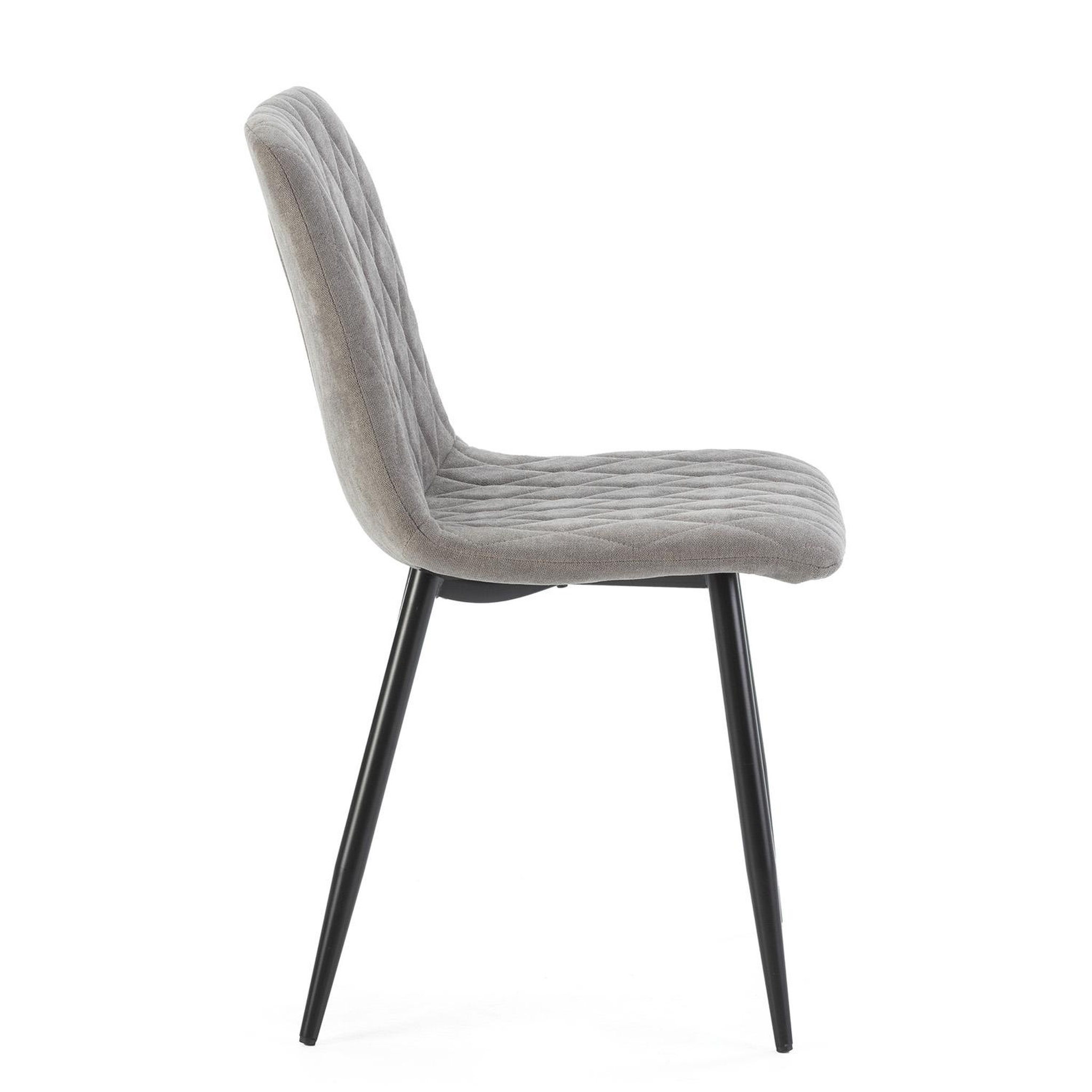 Voir la diapositive 2 : VS VENTA-STOCK Pack 4 chaises Abril recouvertes de tissu gris