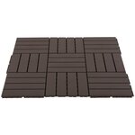 OUTSUNNY Caillebotis - dalles terrasse - lot de  9 - emboîtables, installation très simple - petits carreaux composite plastique imitation bois chocolat