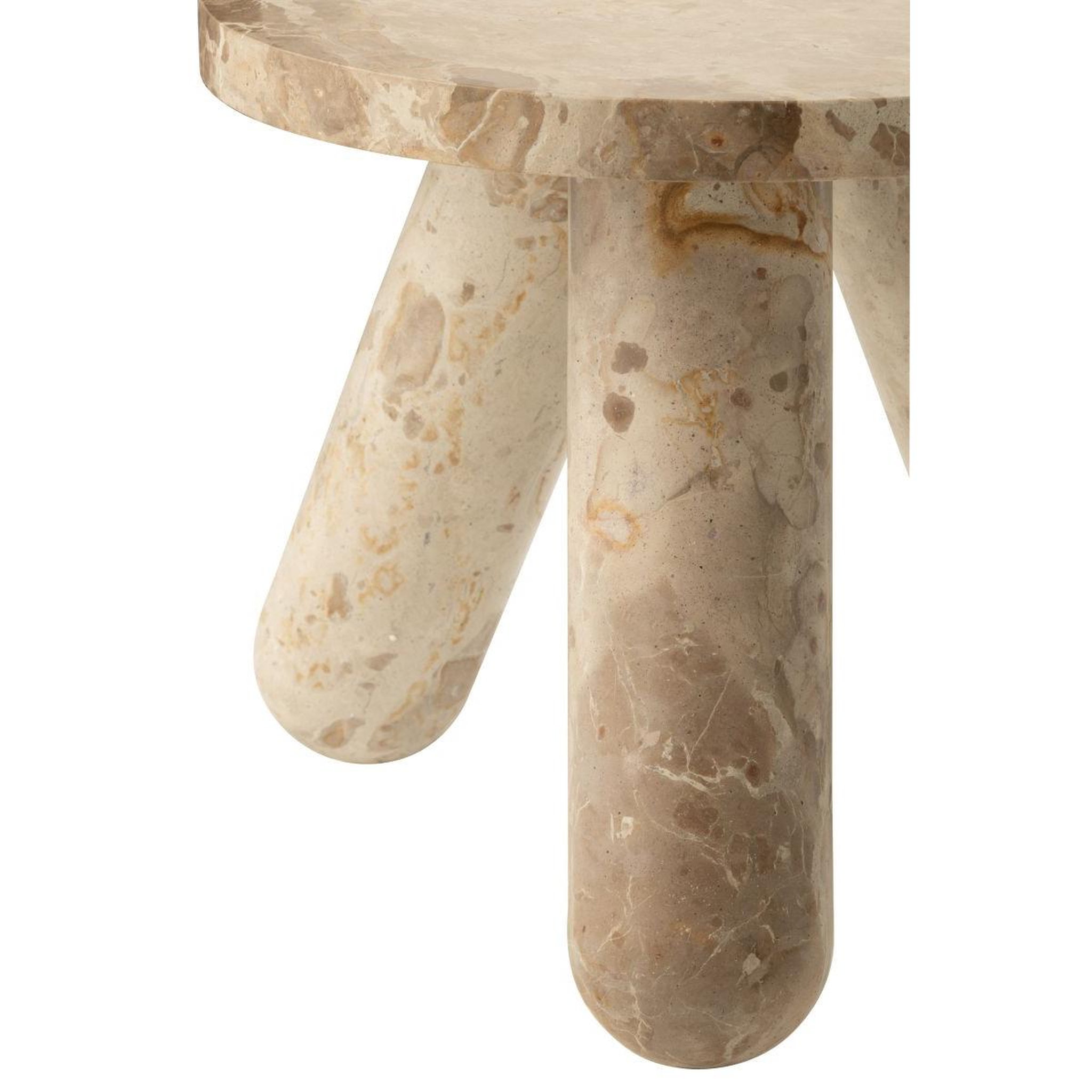 Voir la diapositive 3 : J-LINE Table d'appoint en marbre  chance  40cm beige