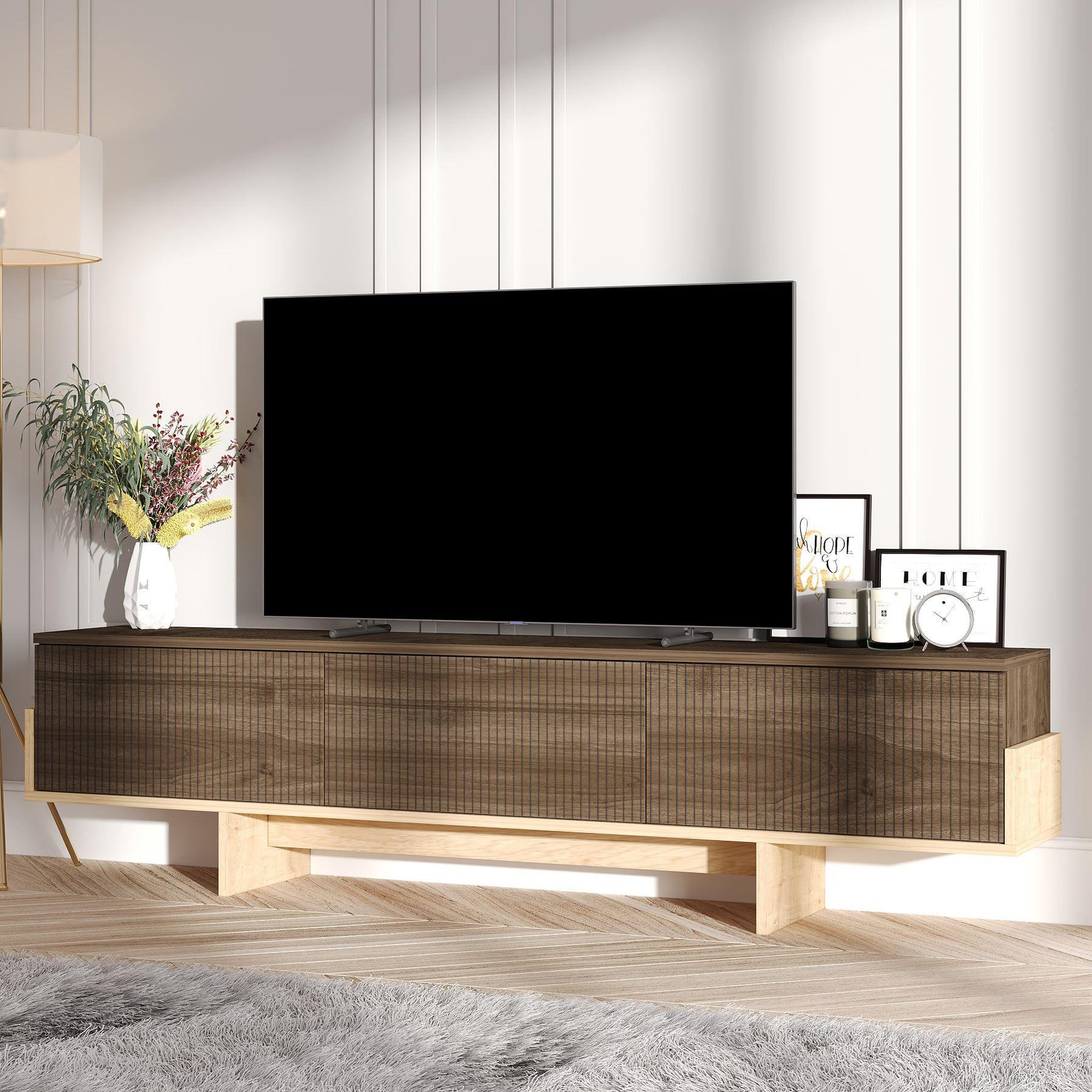 Voir la diapositive 3 : Habitat et Jardin Meuble tv en bois  hege  - 180 x 30 x 44 cm - marron