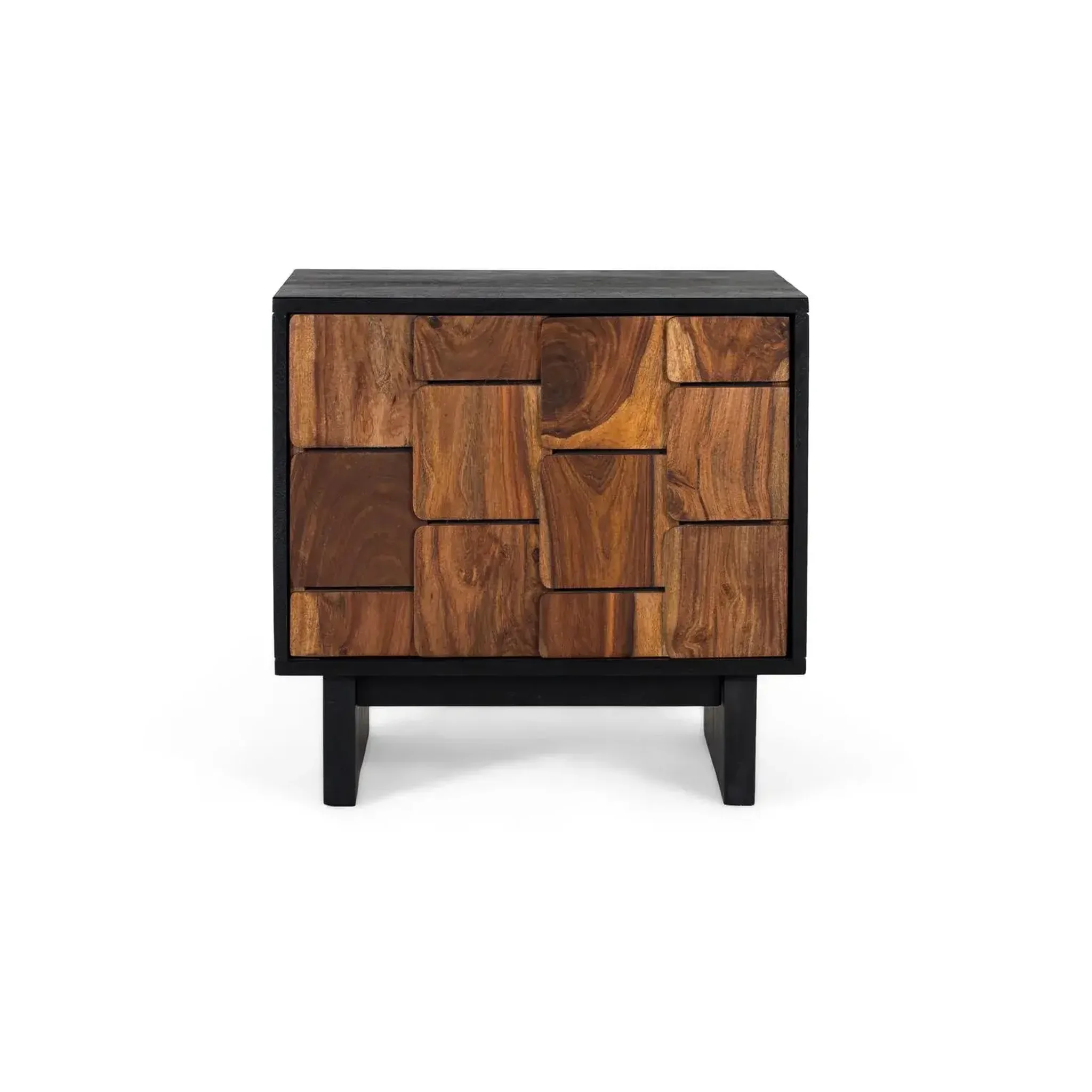 GINER Y COLOMER SL Table de chevet en bois de manguier 56 cm style rustique ethnique moderne