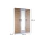 Voir la diapositive 4 : BEST MOBILIER Hayato - armoire - effet bois et blanc - 135 cm