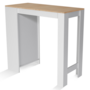 Voir la diapositive 3 : ID MARKET Table de bar BARTH 2 à 4 personnes bois blanc plateau façon hêtre