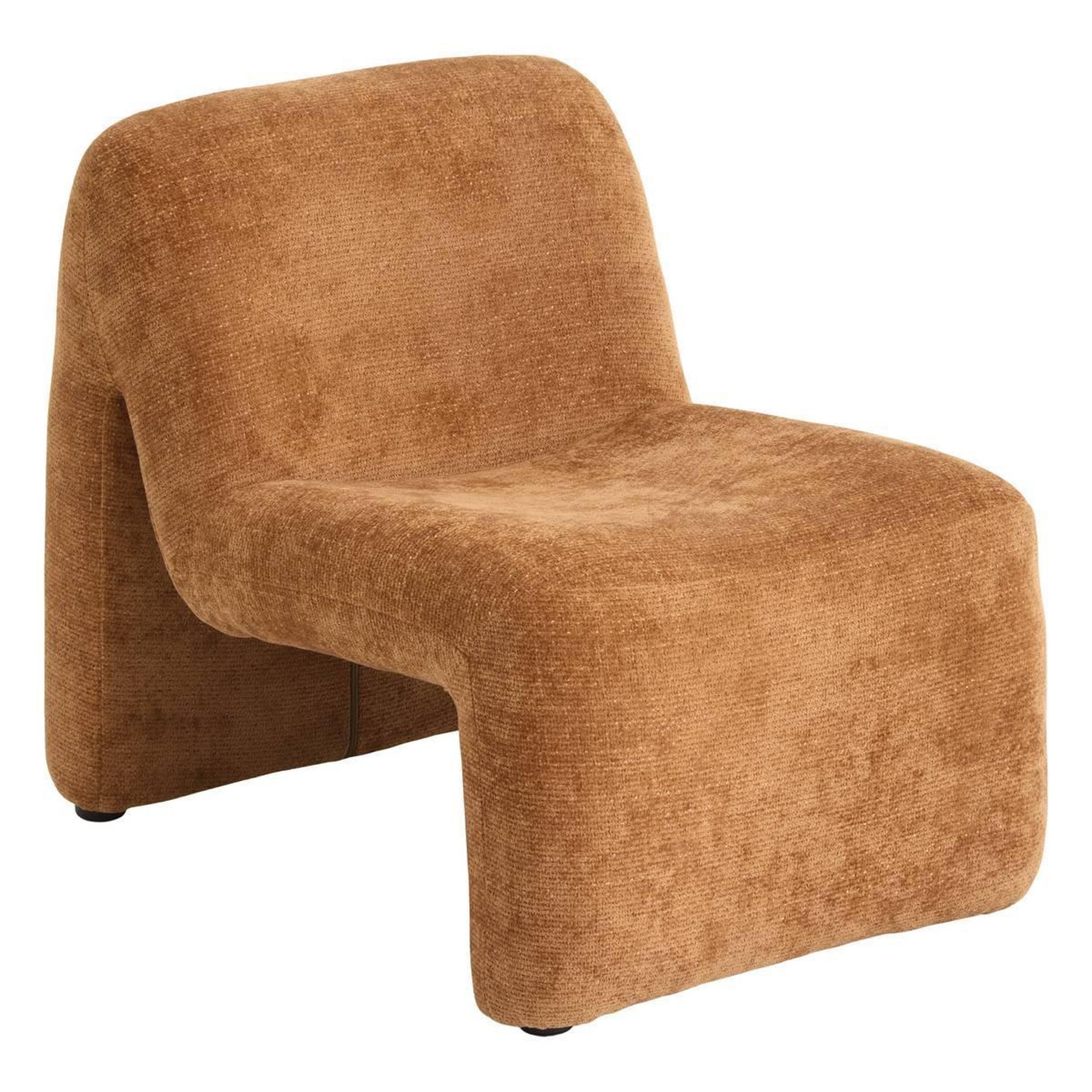 ATMOSPHERA Fauteuil Design Chenille  Astor  84cm Ambre