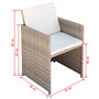 Voir la diapositive 5 : VIDAXL Chaises de jardin lot de 2 avec coussins Resine tressee Beige