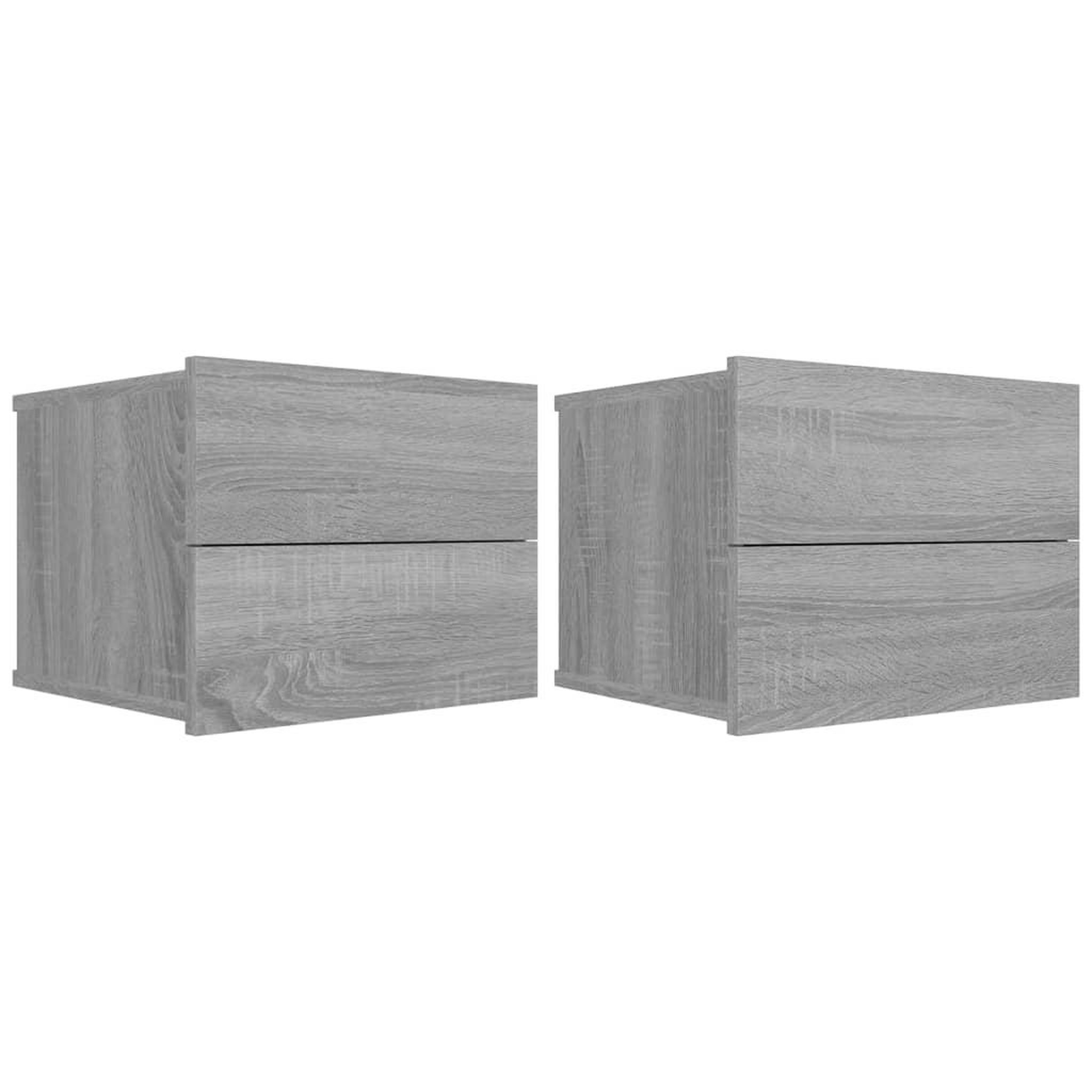 Voir la diapositive 2 : VIDAXL Tables de chevet 2 pcs Sonoma gris 40x30x30cm Bois d'ingenierie