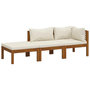 Voir la diapositive 2 : VIDAXL Salon de jardin 3 pcs avec coussin creme Bois d'acacia solide