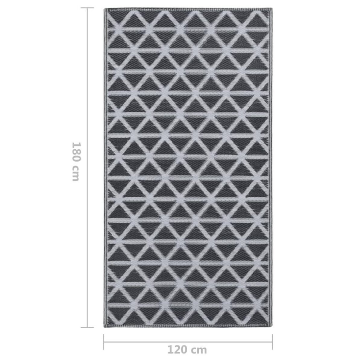VIDAXL Tapis d'exterieur ARAKIL noir 120x180 cm PP