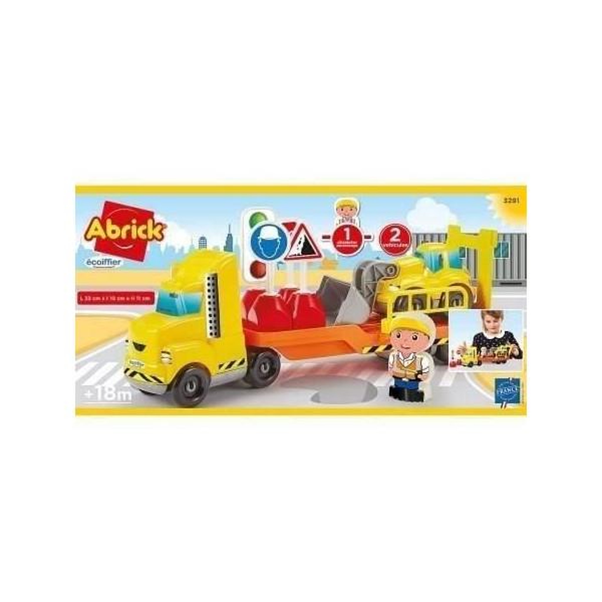 Ecoiffier Jouet de chantier - Ecoiffier - Pelleteuse et camion avec accessoires - Jaune - Mixte - 18 mois+