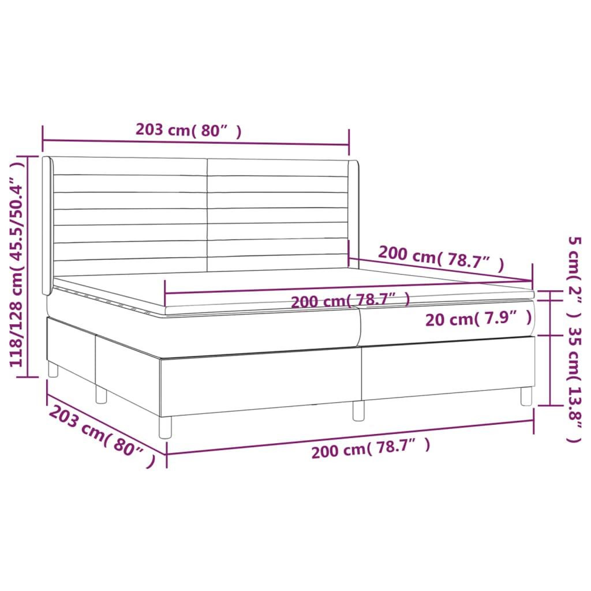Voir la diapositive 6 : VIDAXL Sommier a lattes de lit matelas et LED Bleu fonce 200x200 cm
