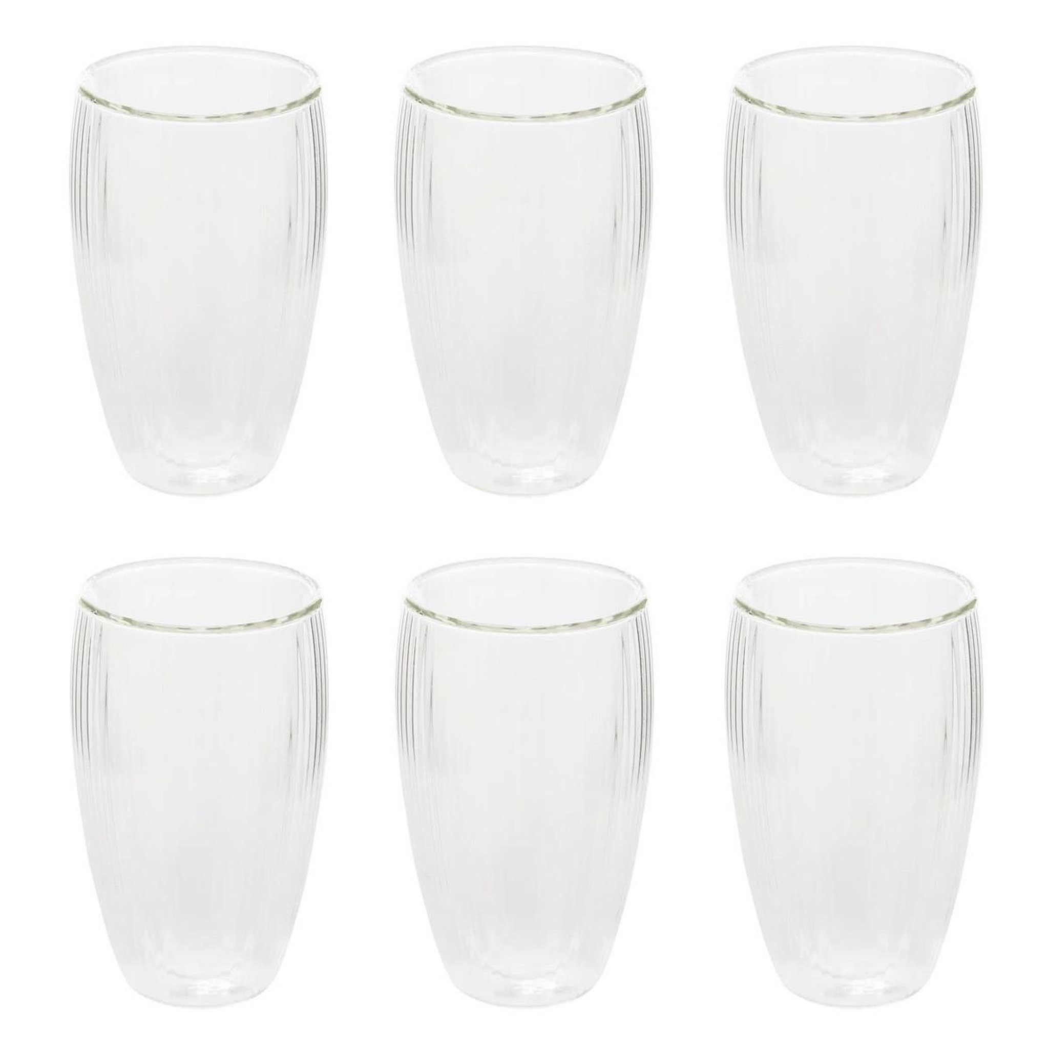 SECRET DE GOURMET Lot de 6 mugs striés  cléa  35cl transparent