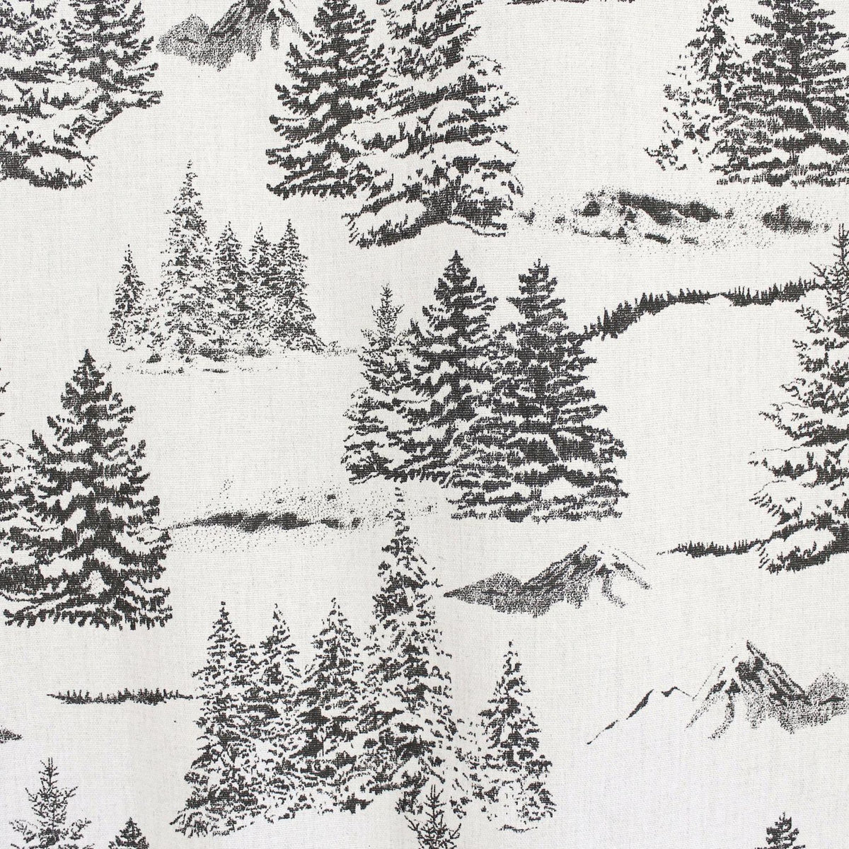 TOILINUX Rideau imprimé sapins EBENE