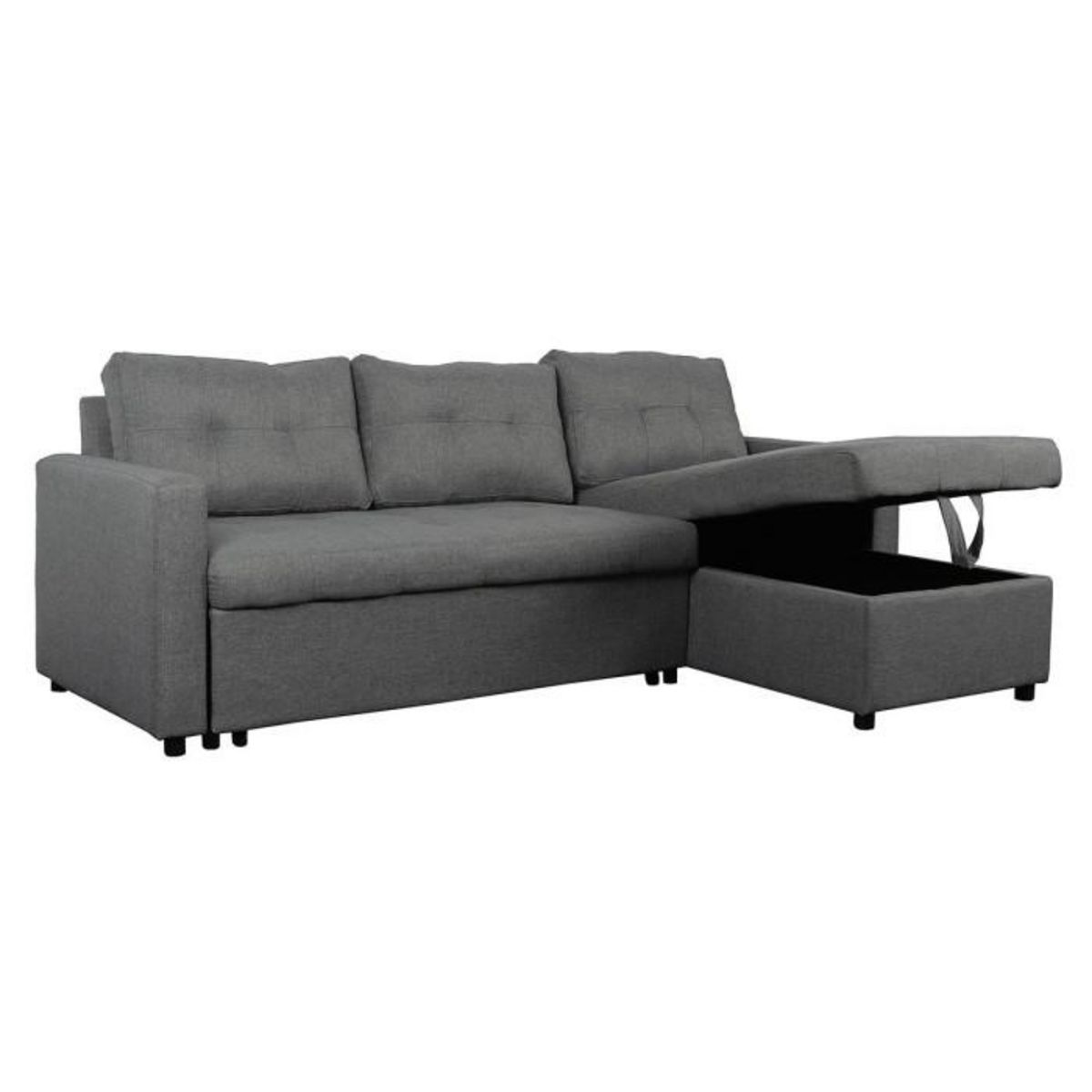 Paris Prix Canapé d'Angle Convertible Tissu  Corto  221cm Gris
