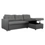 Voir la diapositive 4 : Paris Prix Canapé d'Angle Convertible Tissu  Corto  221cm Gris