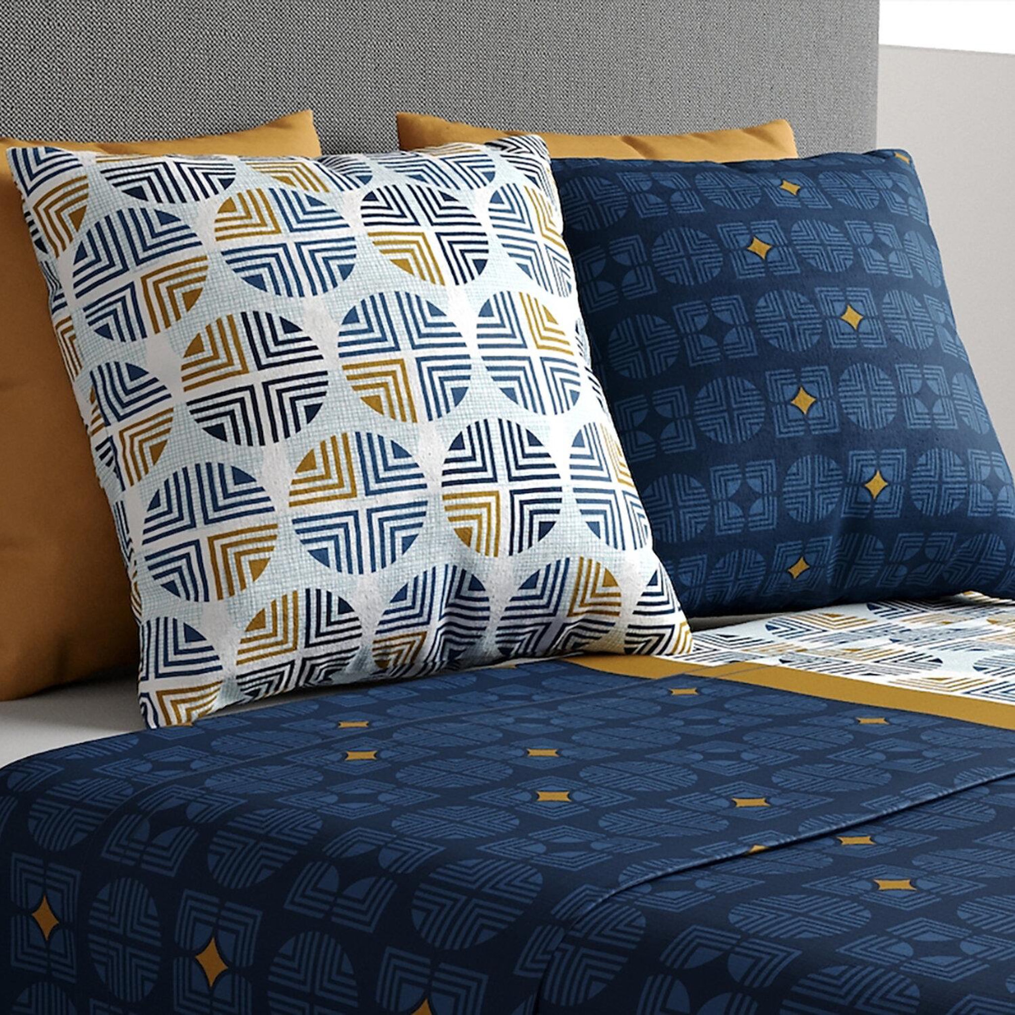 Voir la diapositive 3 : ATELIER DU COTON Parure de drap housse 100% coton 57fils-sirius