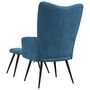 Voir la diapositive 5 : VIDAXL Chaise de relaxation avec tabouret Bleu Velours