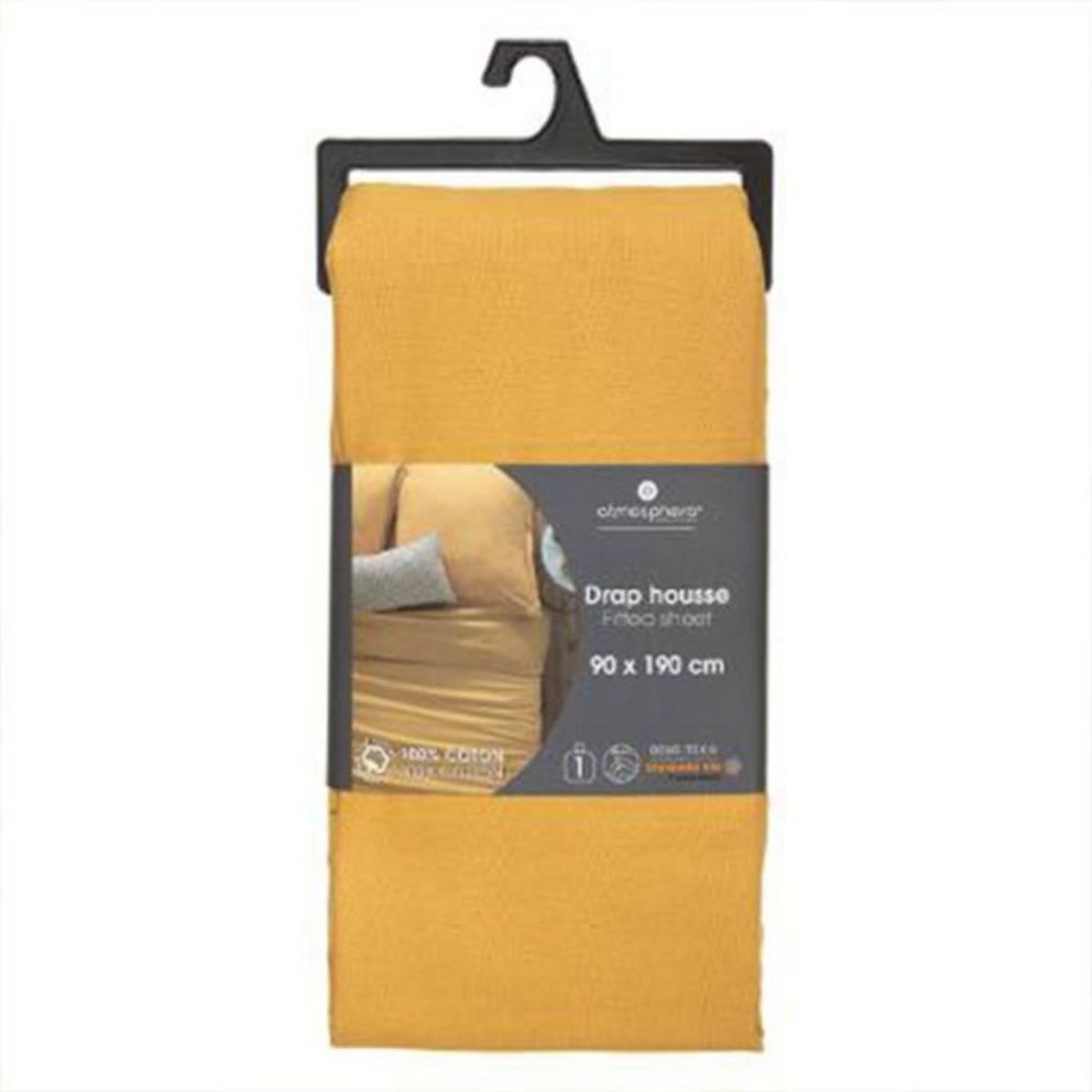 ATMOSPHERA Drap Housse  Intérieur  90x190cm Ocre