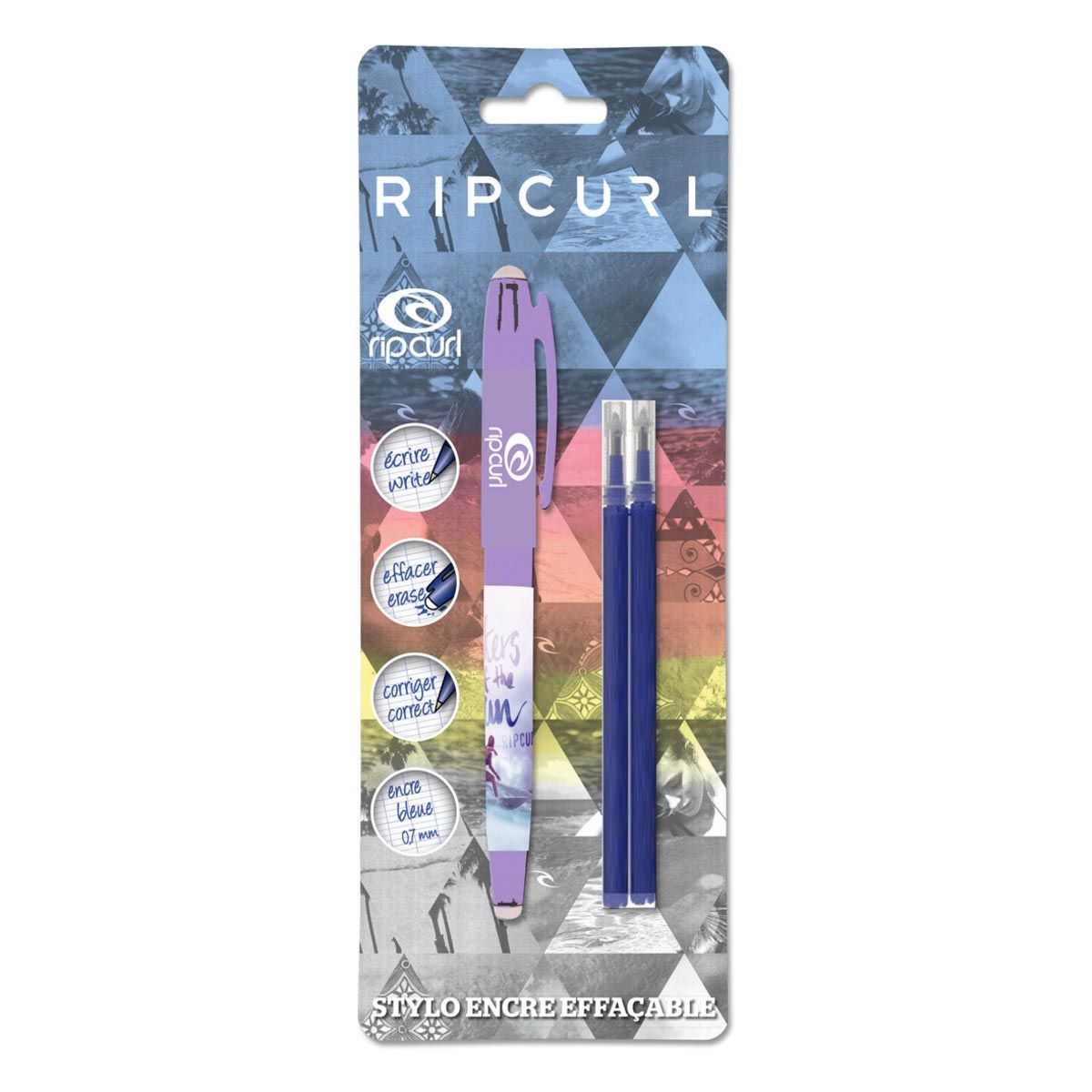 RIP CURL Stylo roller effaçable + 2 recharges bleues