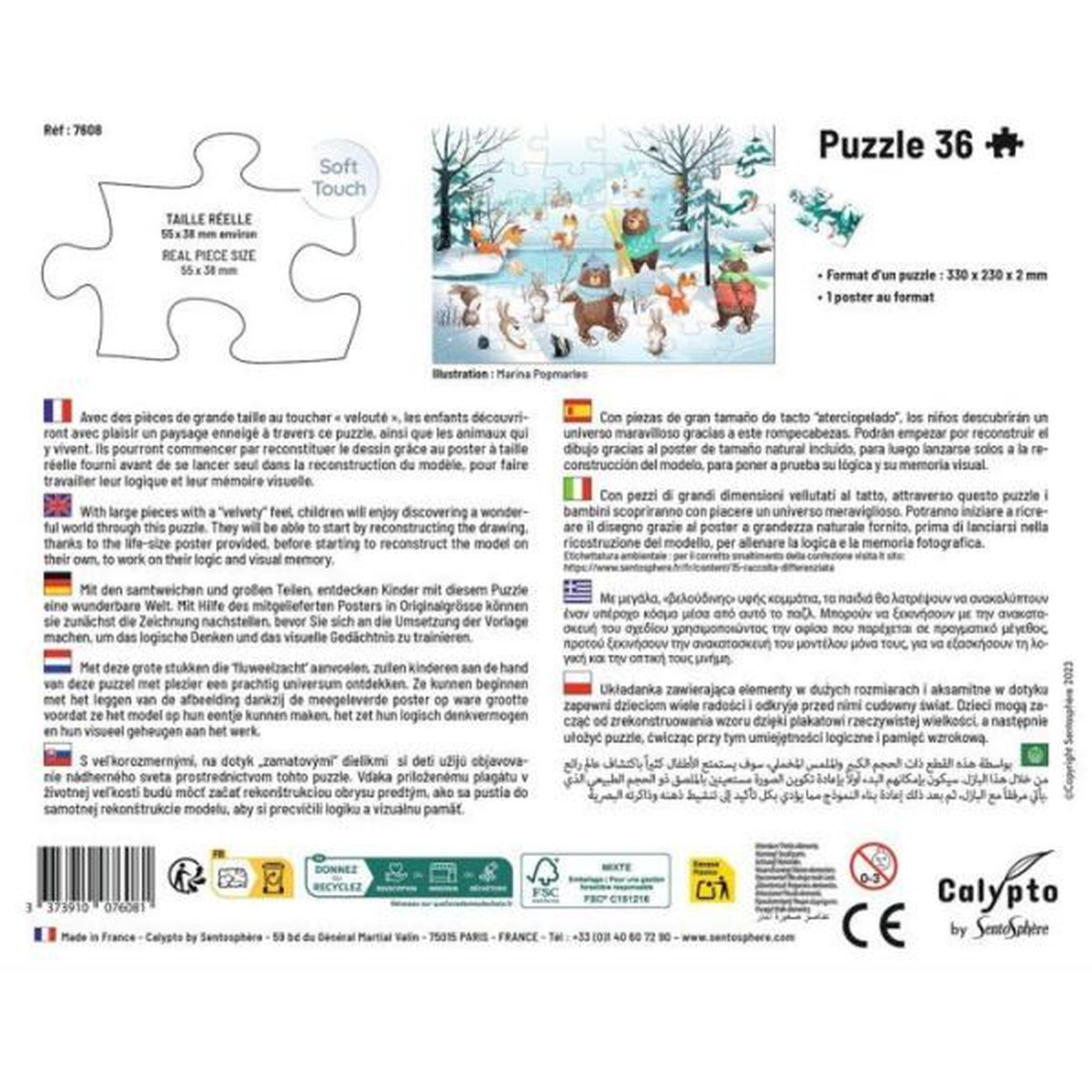 Voir la diapositive 4 : Sentosphere Puzzle 36 pieces - Sous la Neige - Calypto -