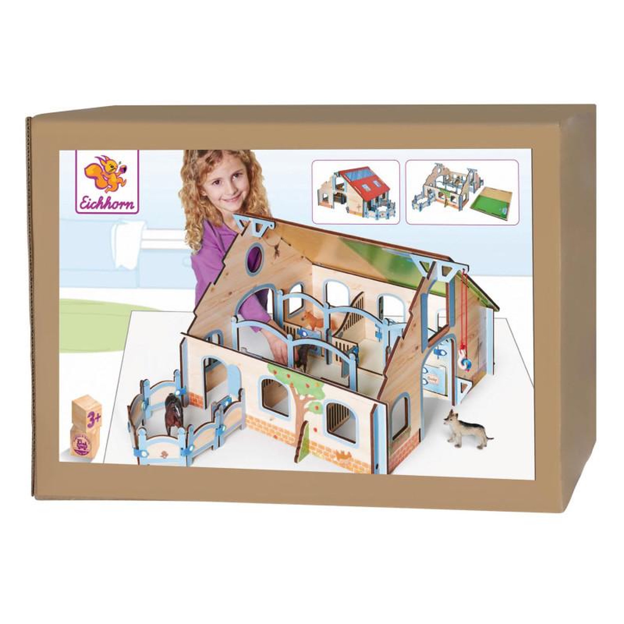 Voir la diapositive 2 : Eichhorn Eichhorn Wooden Horse Stable, 30 pcs. 100004322