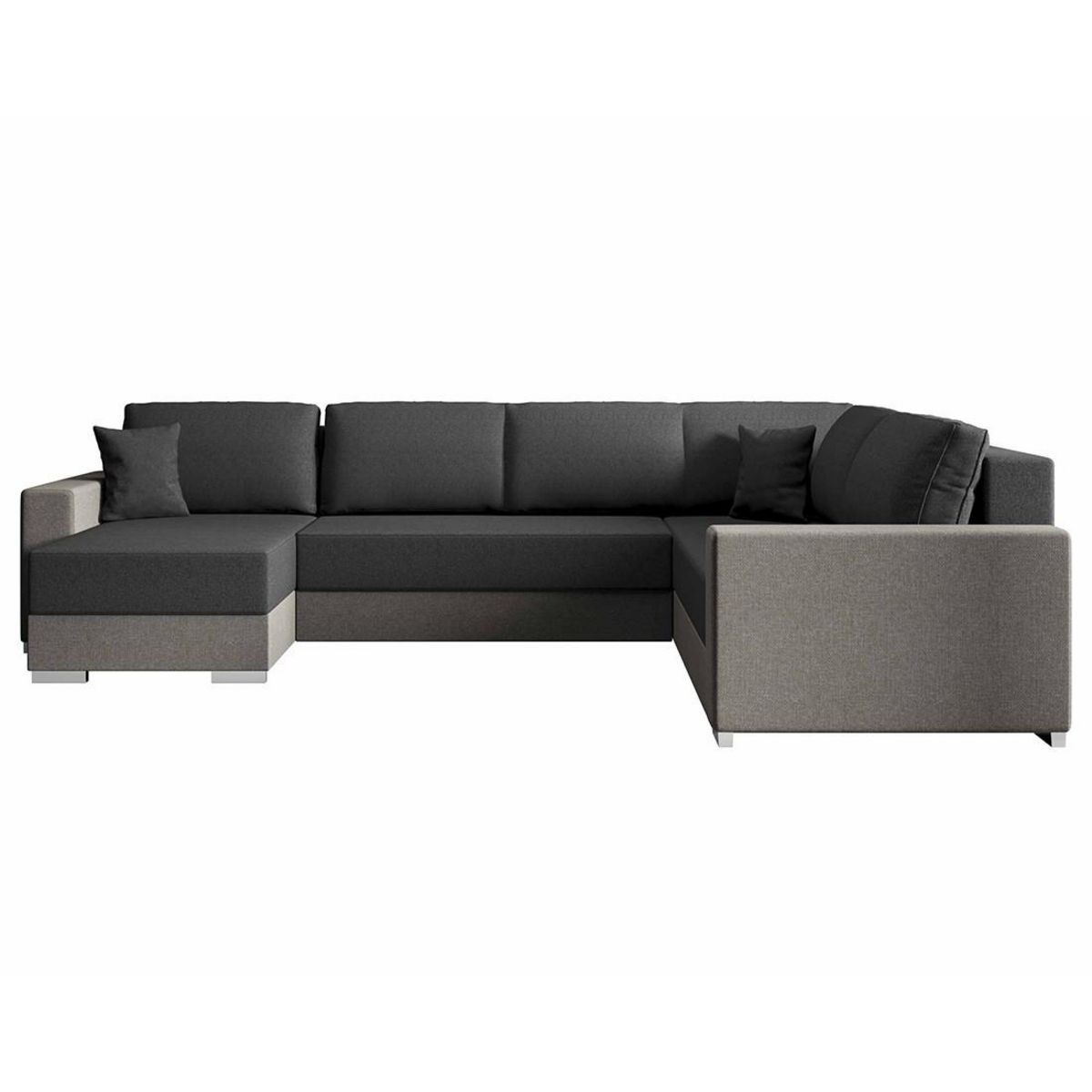 BEST MOBILIER Epona - canapé panoramique d'angle réversible 7 places convertible avec coffre en tissu