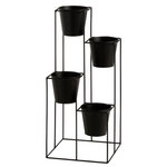 Paris Prix Lot de 4 Cache-Pots sur Pied  Étagère  70cm Noir