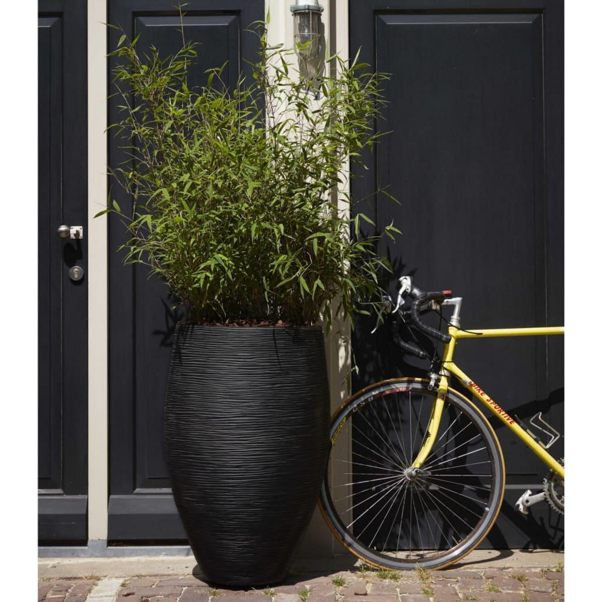 CAPI Capi Pot a fleurs Nature Rib elegant Deluxe 45x72 cm Noir