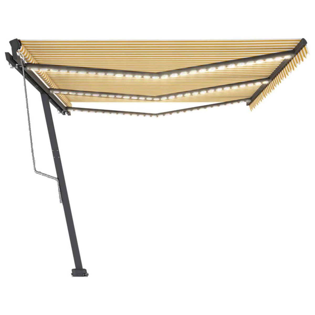 VIDAXL Auvent automatique capteur de vent/LED 600x300cm Jaune et blanc