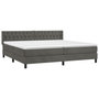 Voir la diapositive 3 : VIDAXL Sommier a lattes de lit et matelas Gris fonce 200x200cm Velours