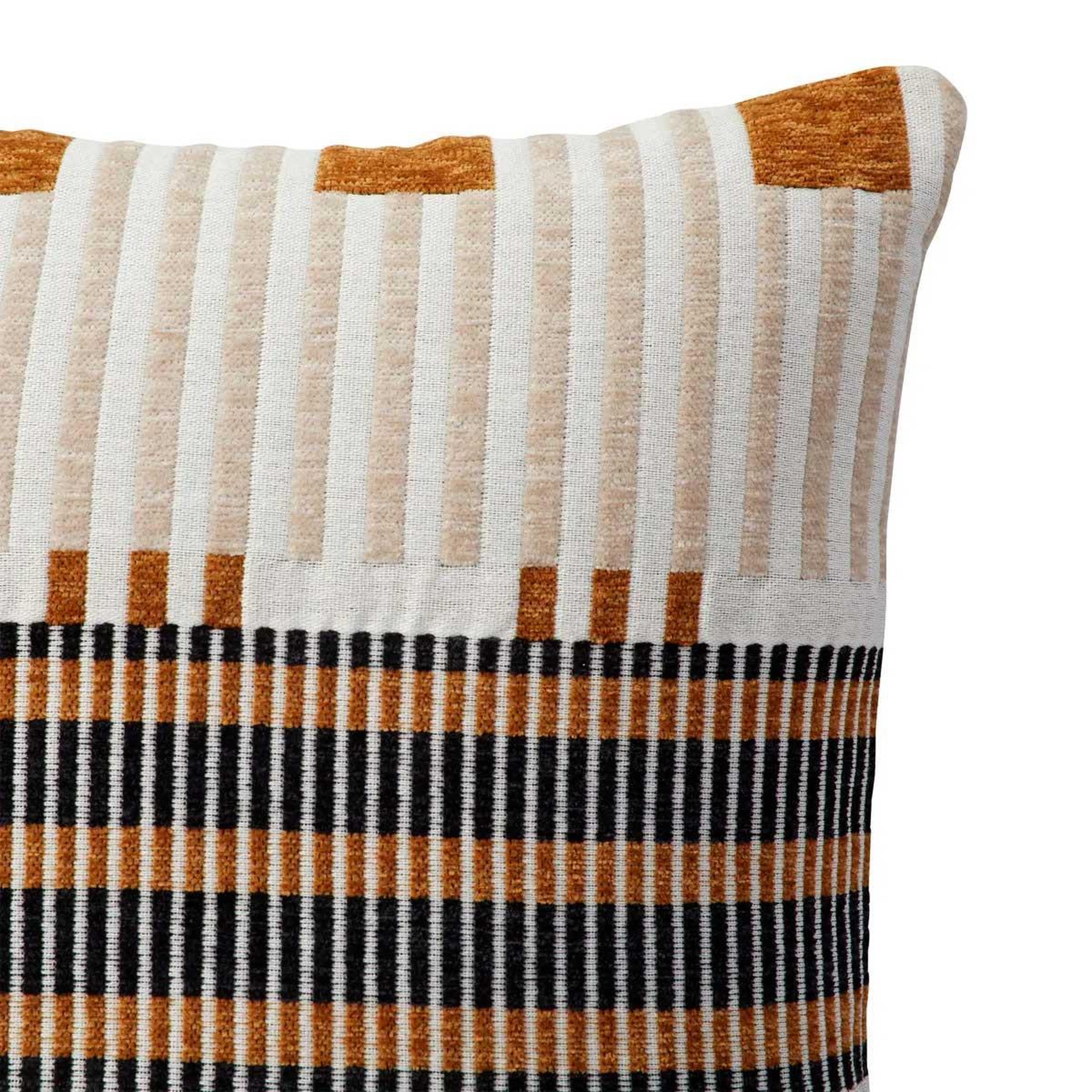 Voir la diapositive 3 : ATMOSPHERA Coussin déco jacquard  disso  40x40cm beige lin