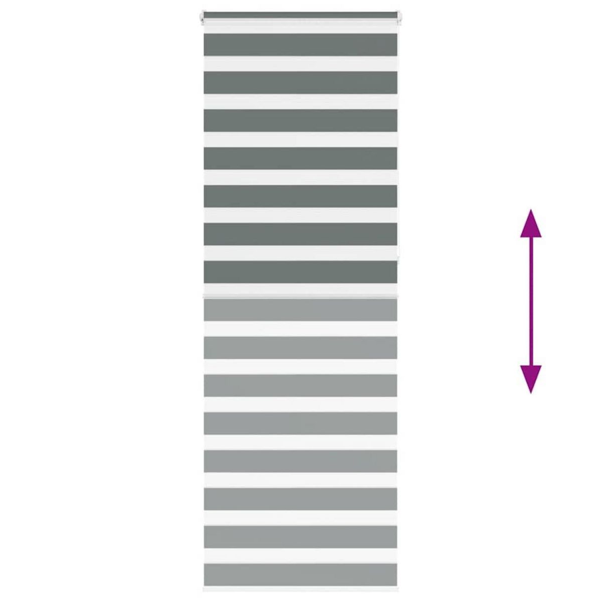 VIDAXL Store zebre gris fonce largeur du tissu 75,9 cm polyester