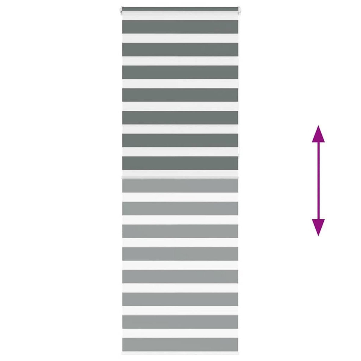 VIDAXL Store zebre gris fonce largeur du tissu 75,9 cm polyester