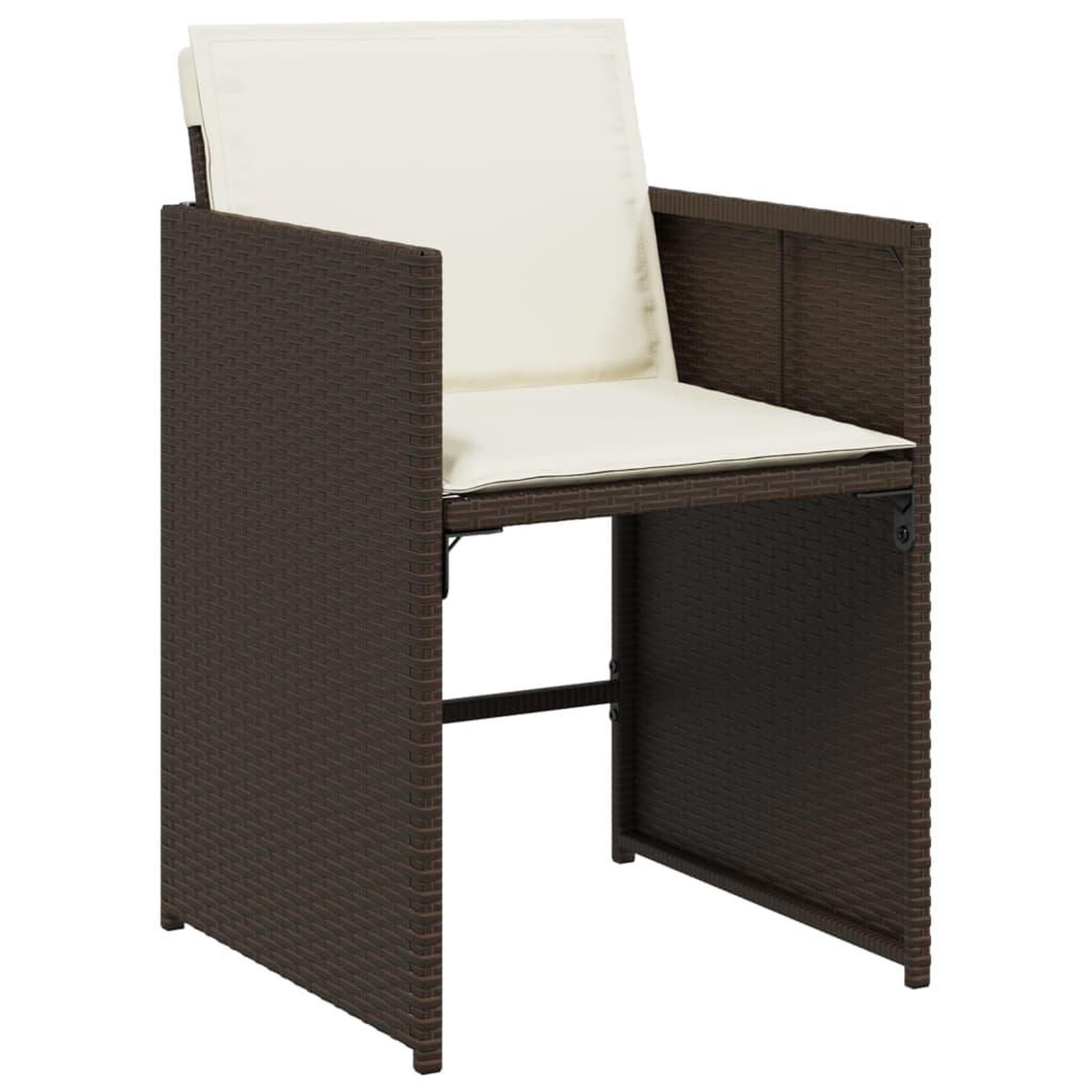 Voir la diapositive 3 : VIDAXL Ensemble a manger de jardin avec coussins 13 pcs marron rotin