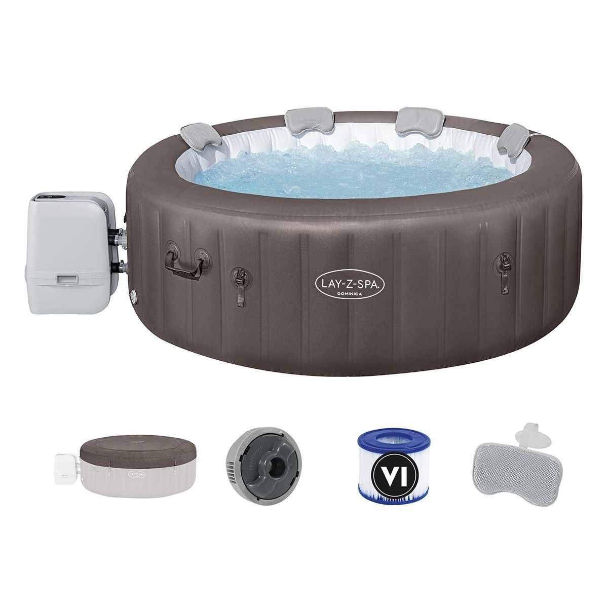 BESTWAY Spa gonflable Lay-Z-Spa Dominica rond Hydrojet 4/6 places - Bestway