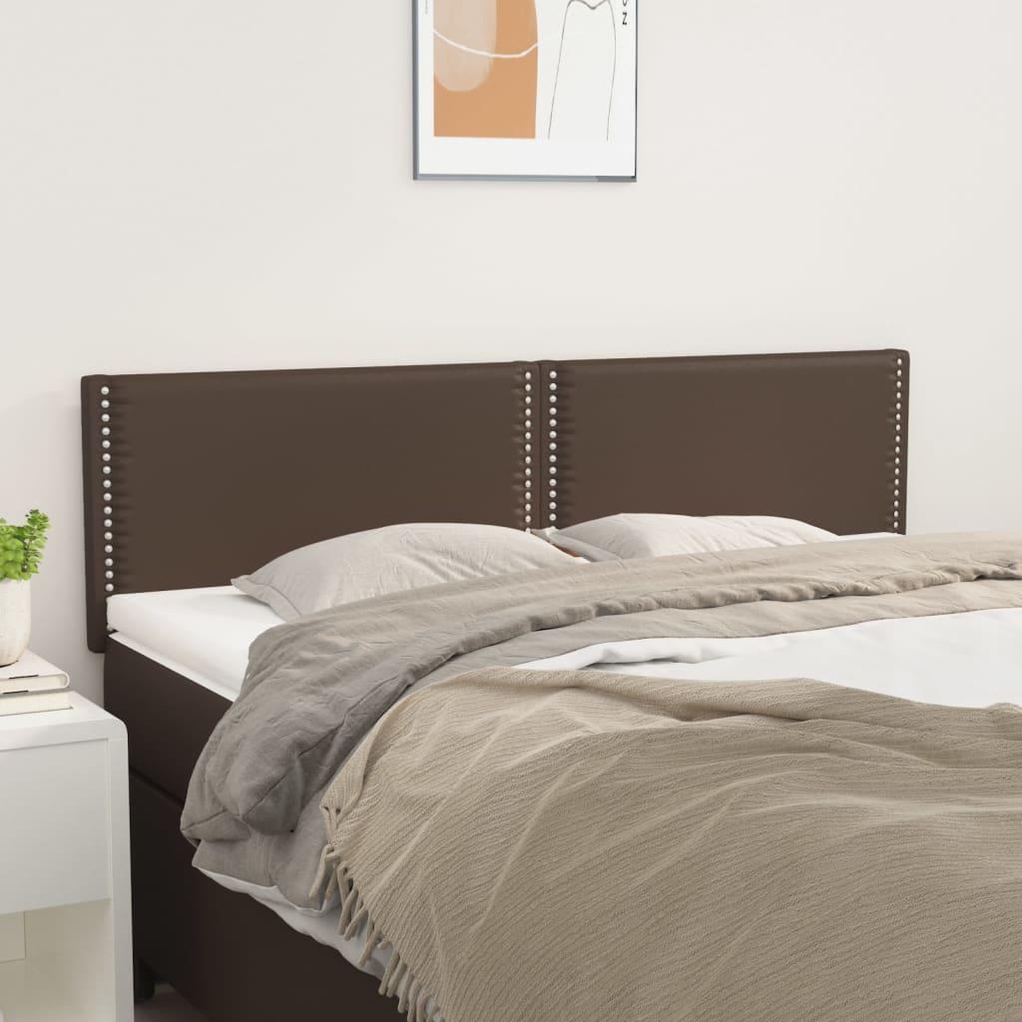 Voir la diapositive 1 : VIDAXL Tetes de lit 2 pcs Marron 72x5x78/88 cm Similicuir