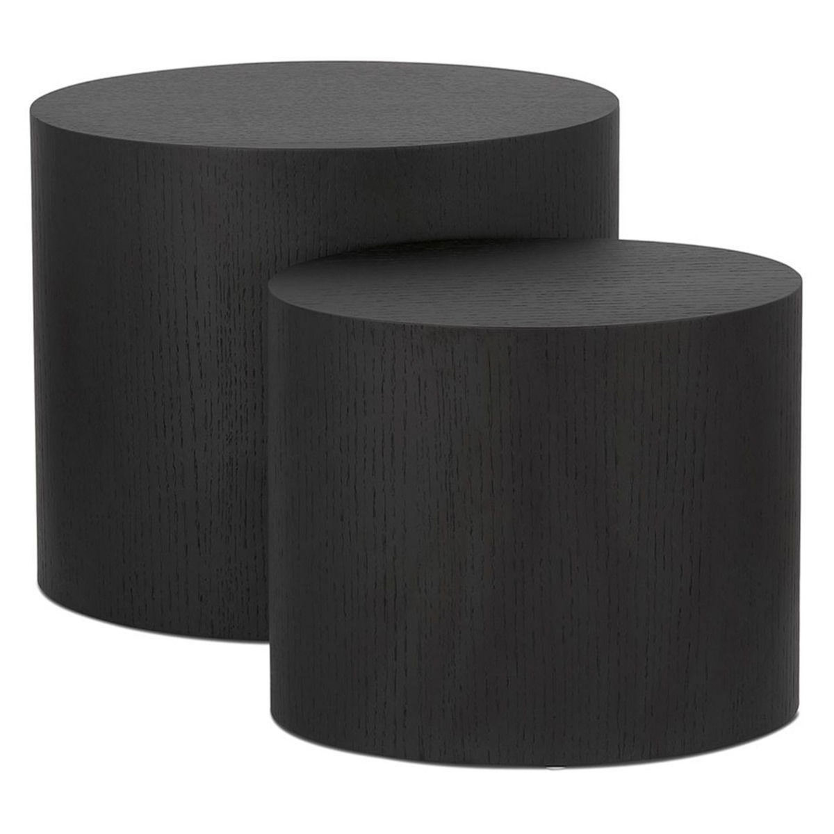 Paris Prix Lot de 2 Tables d'Appoint en Bois  Ibla  48cm Noir