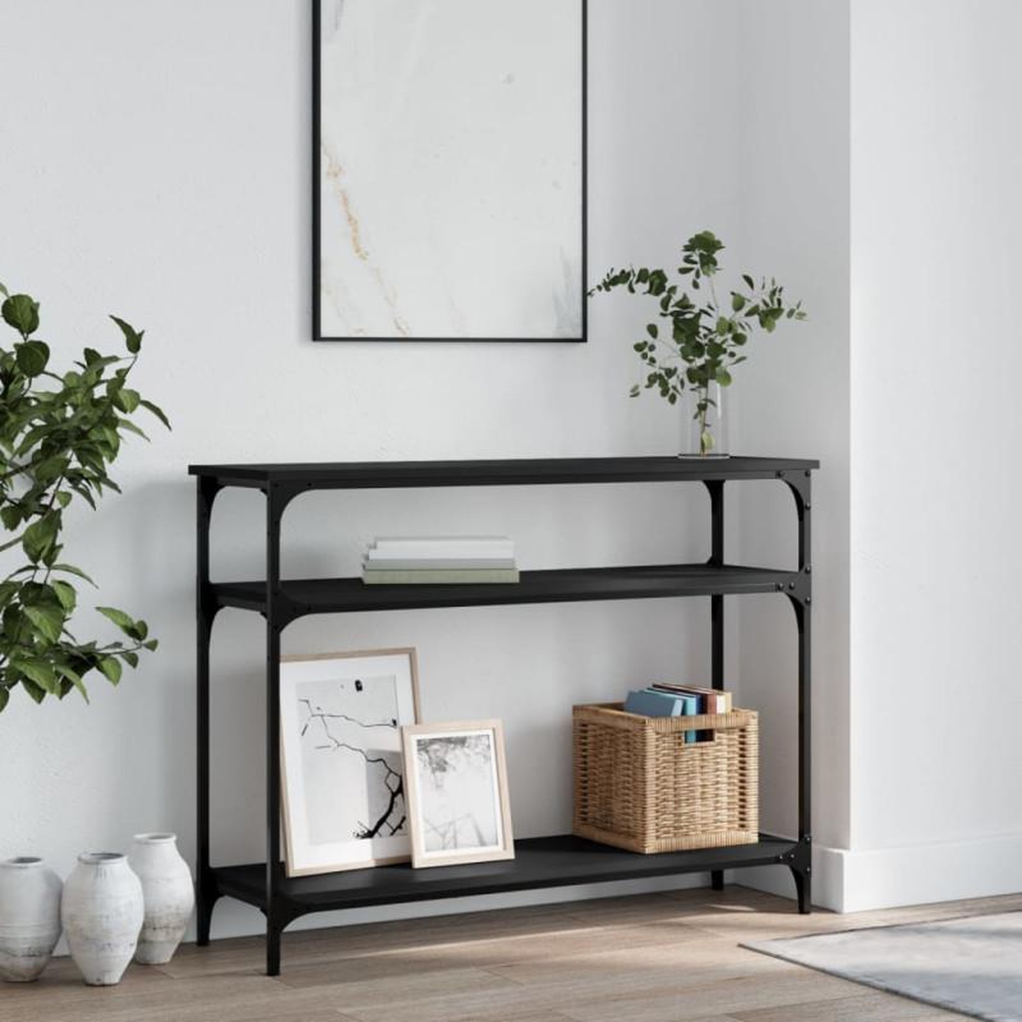 Voir la diapositive 1 : VIDAXL Table console noir 100x29x75 cm bois d ingénierie