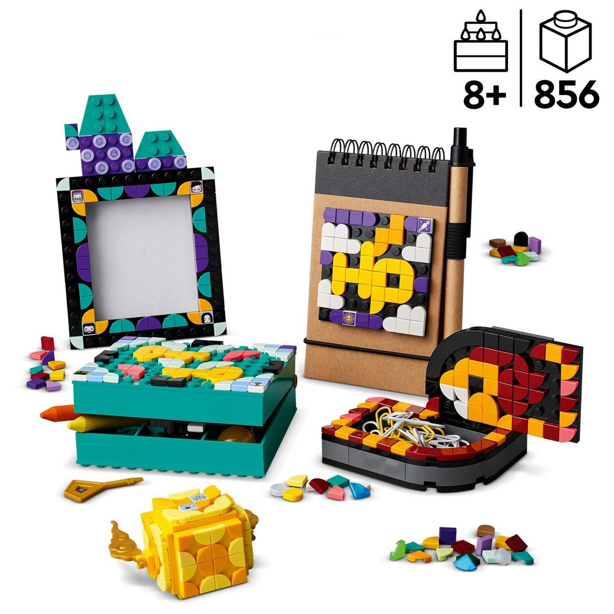 LEGO DOTS 41811 - Ensemble de bureau Poudlard, Accessoires et Fournitures de Rentrée Scolaire, Jouet Harry Potter, Décoration Bureau,